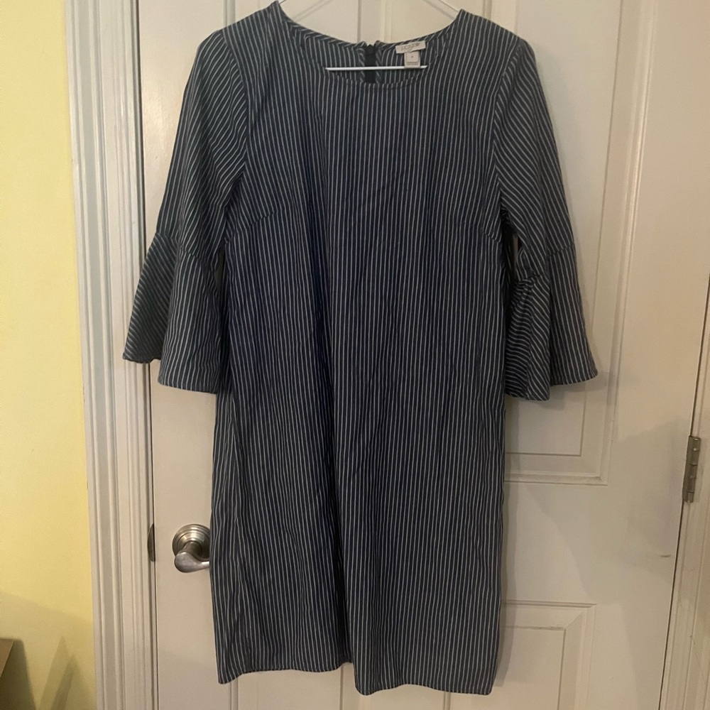JCrew blue and white striped cotton dress. New without tags. Never worn.